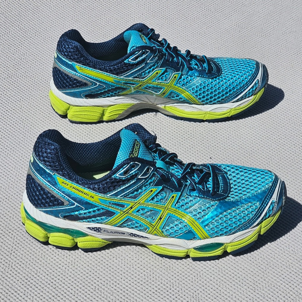 Asics Gel-Cumulus 16 Womens Running Shoes Turquoise Lime T490N Size 9